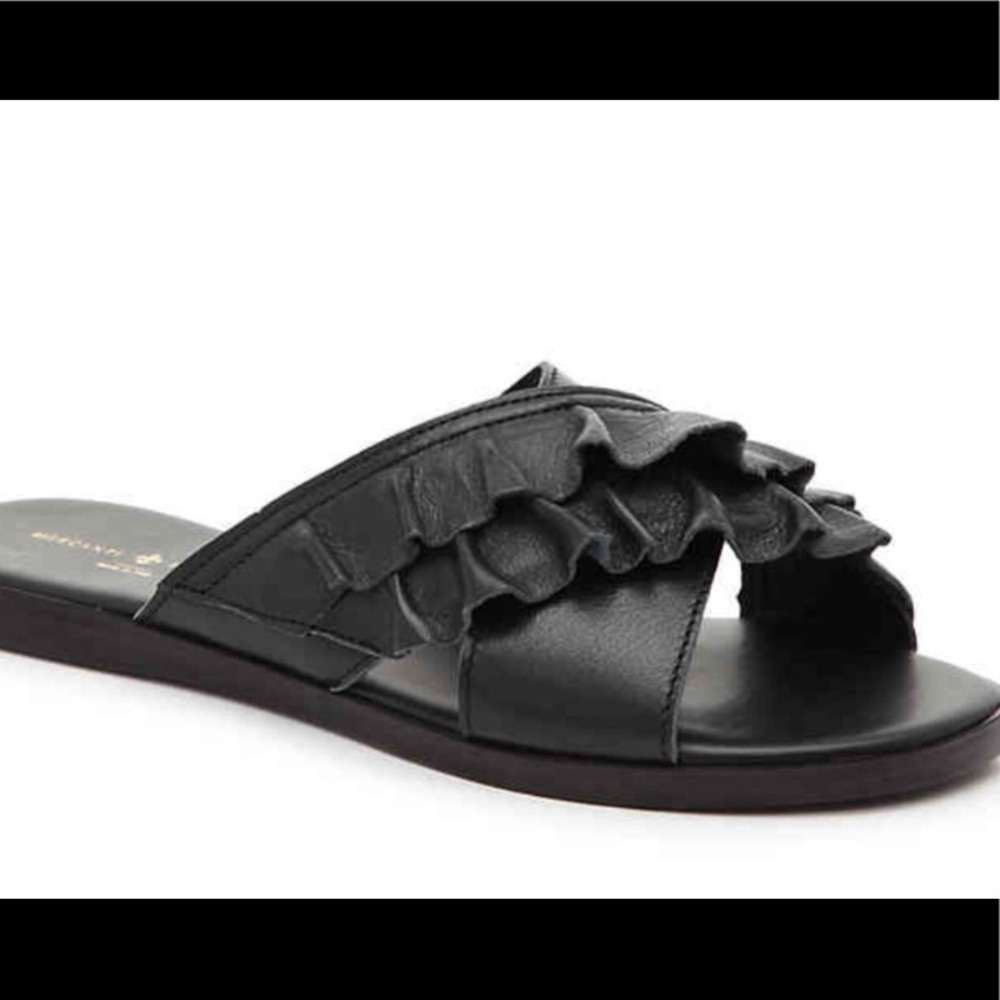 Mercanti Florentini Leather Ruffle Sandal